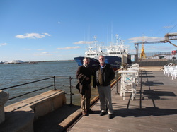 Picture of Juan Carlos González Faraco & Michael Murphy on the docks of Huelva, SpainDock